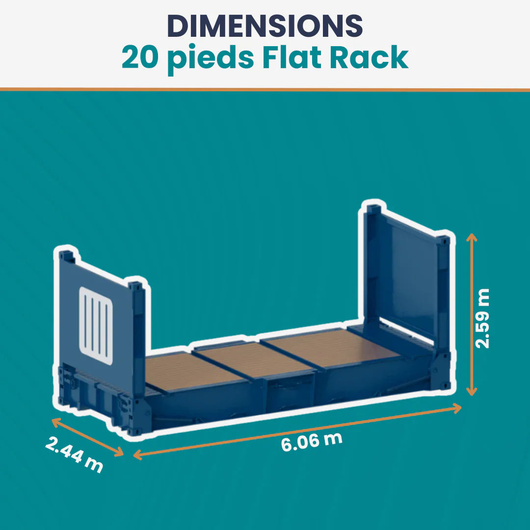Novo contentor flat rack de 20 pés